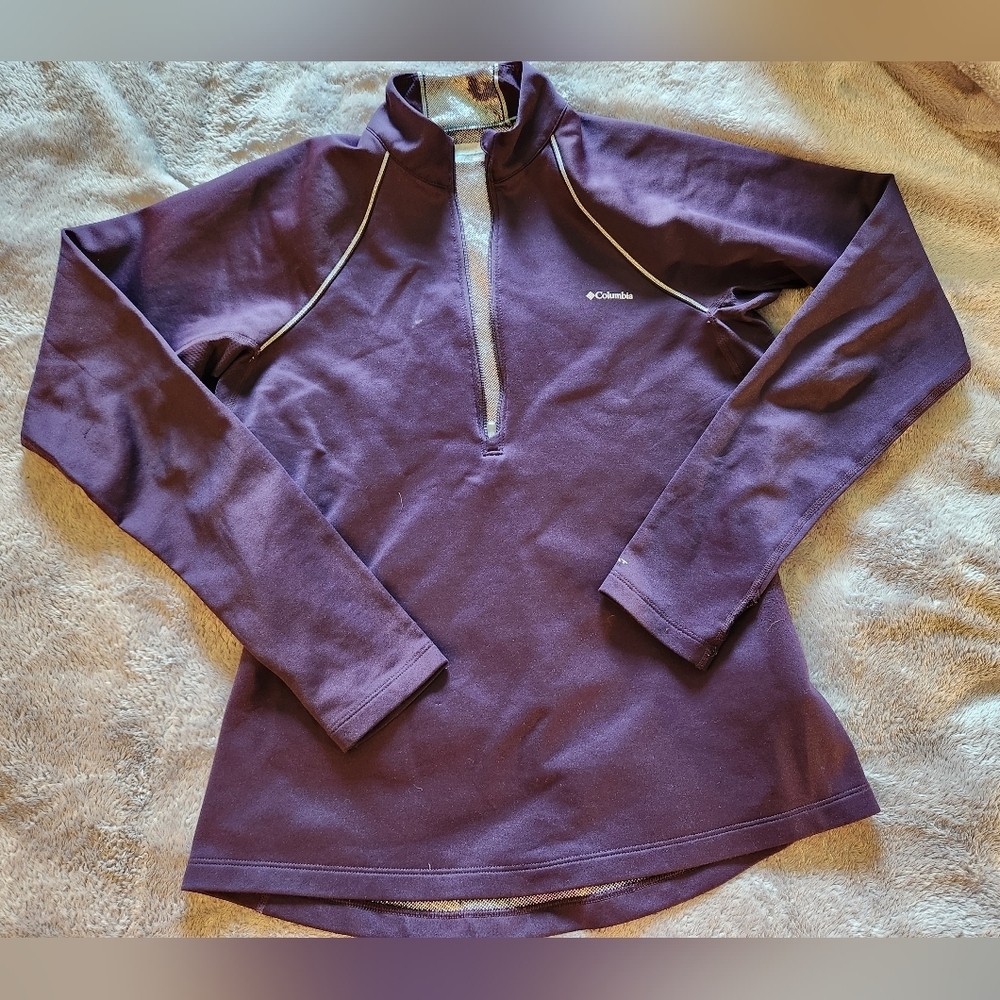 Columbia Omni Heat Quarter Zip​ Purple with silver lining size Medium